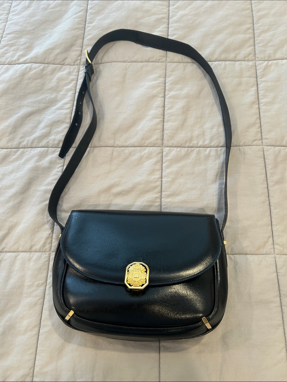 Celine Classic Black Women's Crossbody Bag with Gold Hardware